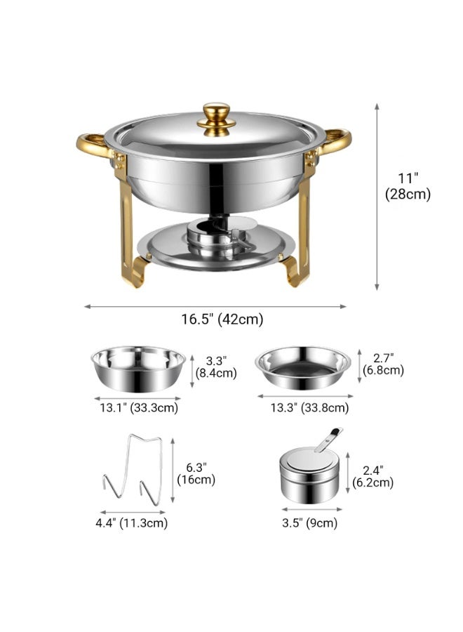 baytella 2PCS Stainless Steel Chafing Dish Buffet Set 4.5L, Food Warmer with Lid Water Tray and Fuel Holder for Parties Catering and Events - Image 3